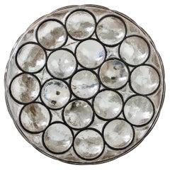Coppia di luci a incasso circolari di Limburg con anelli di ferro e vetro 1960s