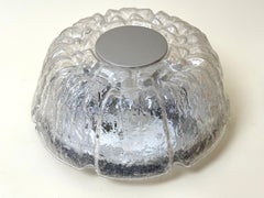 Pair of Limburg Textured Glass Flush Mount Ceiling Lights, Germany, 1970s