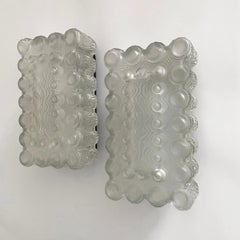 Pair of Limburg Textured Ice Glass Bubble Sconces