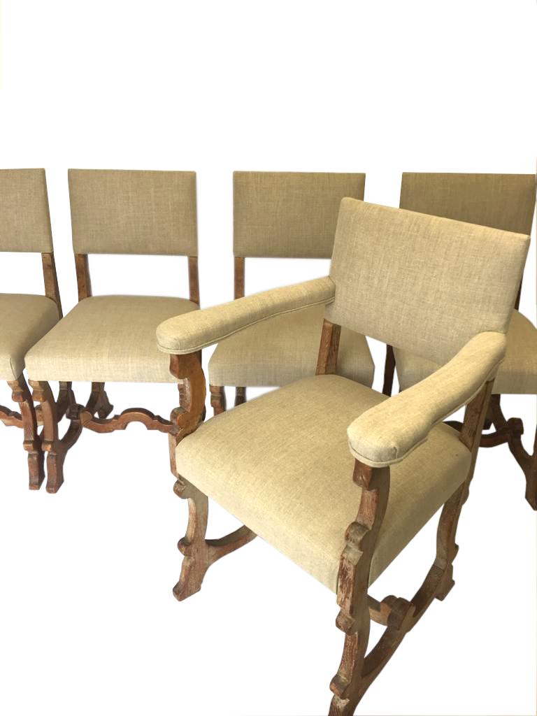 Arts and Crafts Pair of Limed Oak Scottish Arts & Crafts Chairs