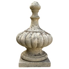 Pair of 19th Century Limestone Finials