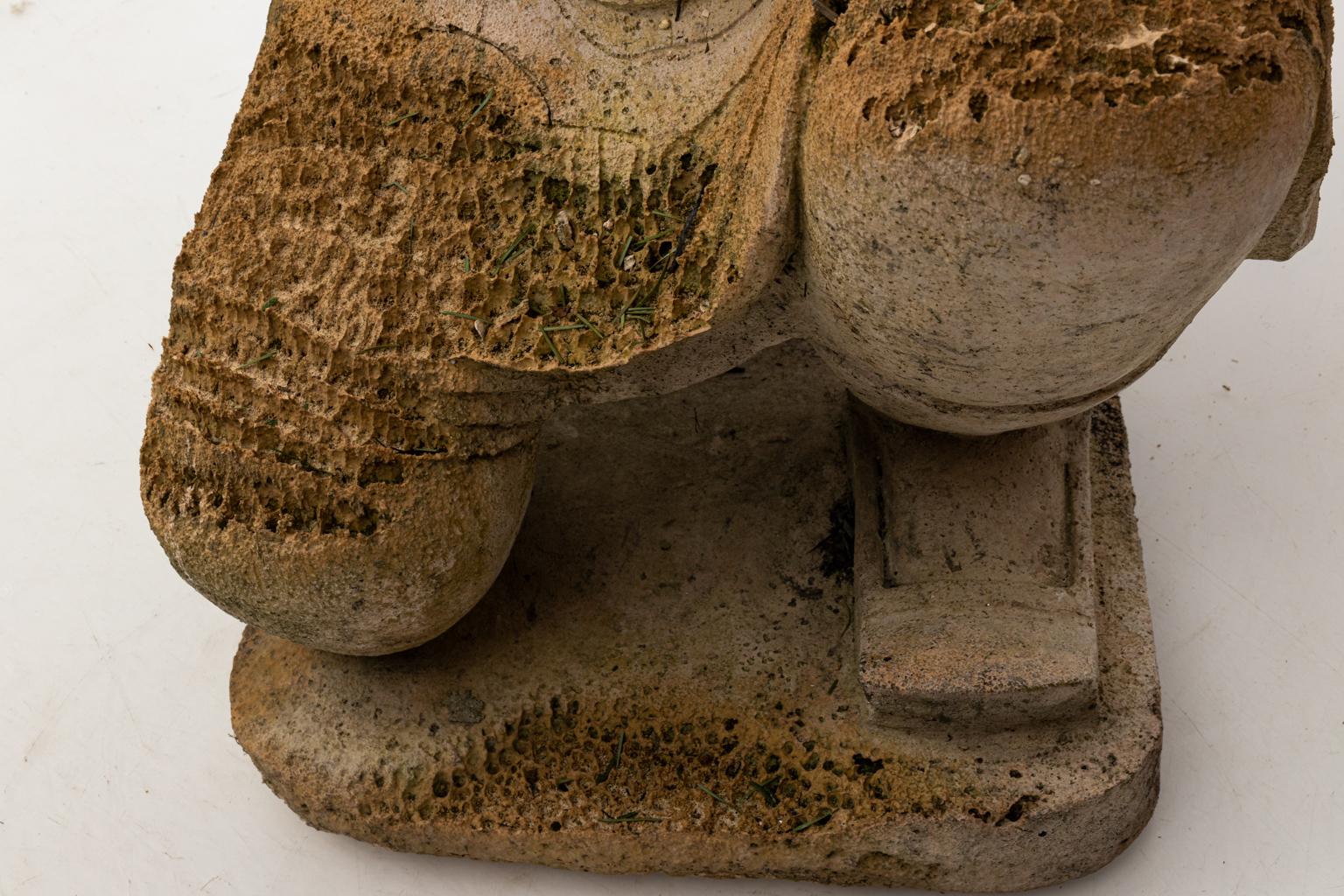 Pair of Limestone Japanese Warrior Statues 2