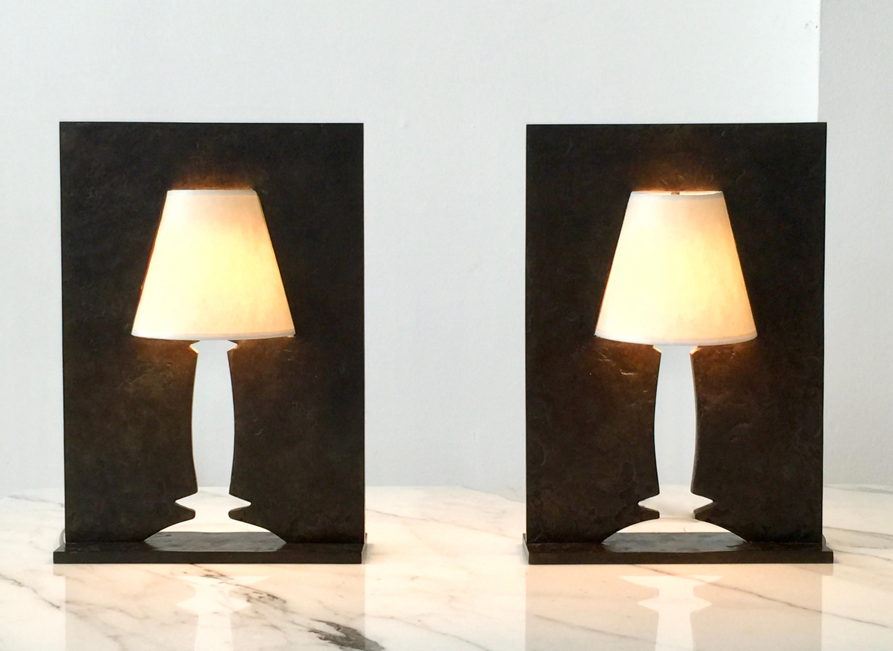 Late 20th Century Pair of Limited Edition 'Allusion' Table Lights by Hubert Le Gall, 1999