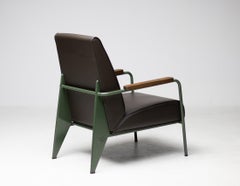 Pair of Limited Edition Jean Prouvé Fauteuil De Salon in Leather