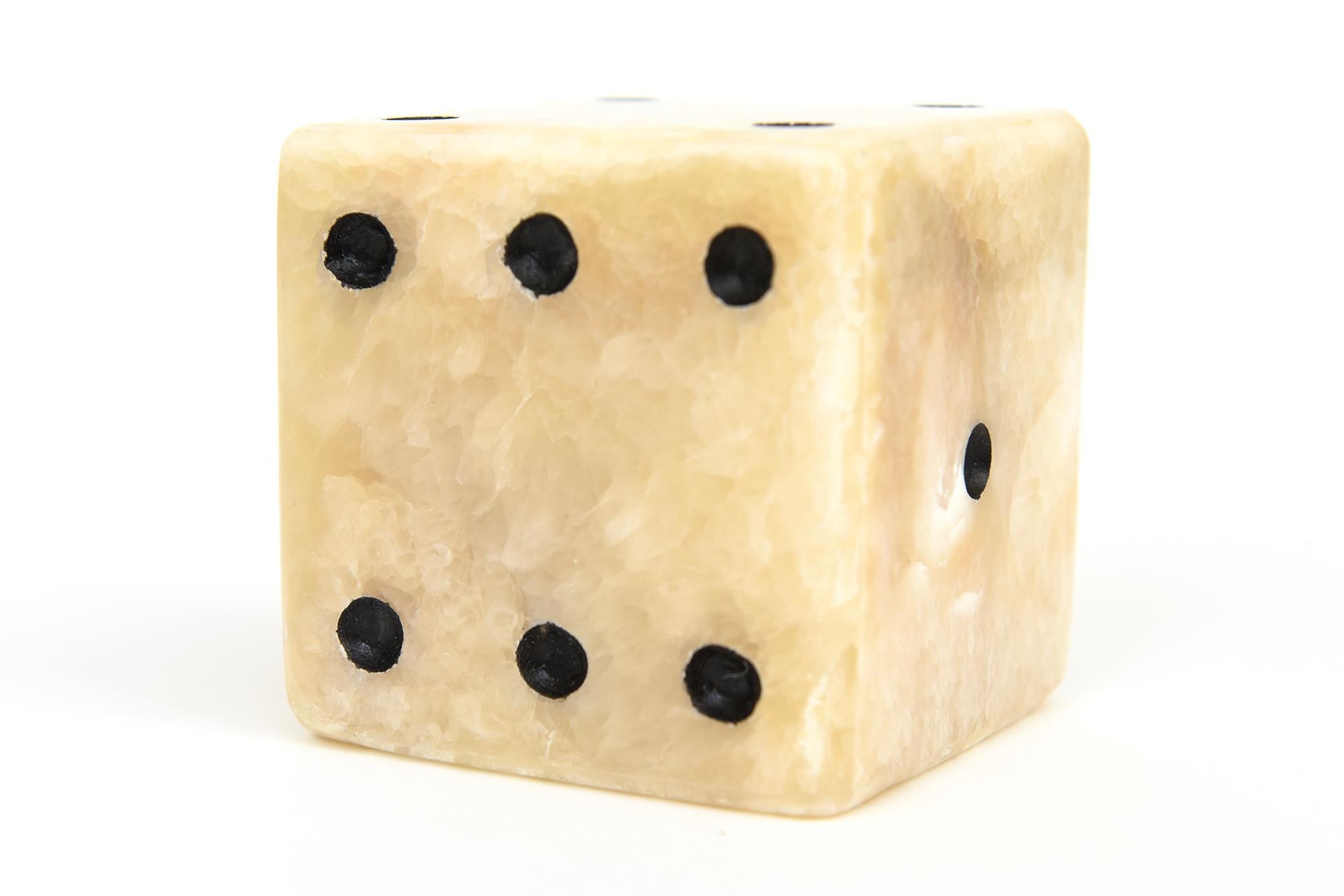 Pair of Limited Edition Square Onyx Dice Sculpture or Desk Accessory 5