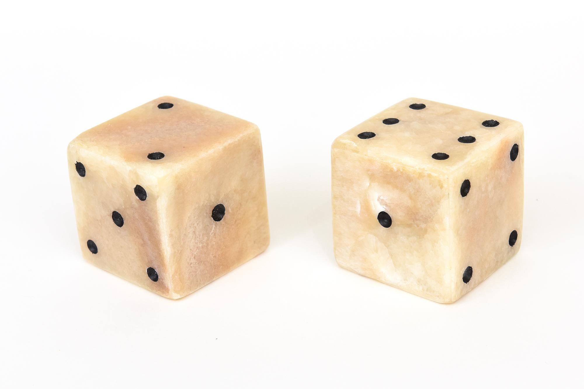 Pair of Limited Edition Square Onyx Dice Sculpture or Desk Accessory In New Condition In North Miami, FL