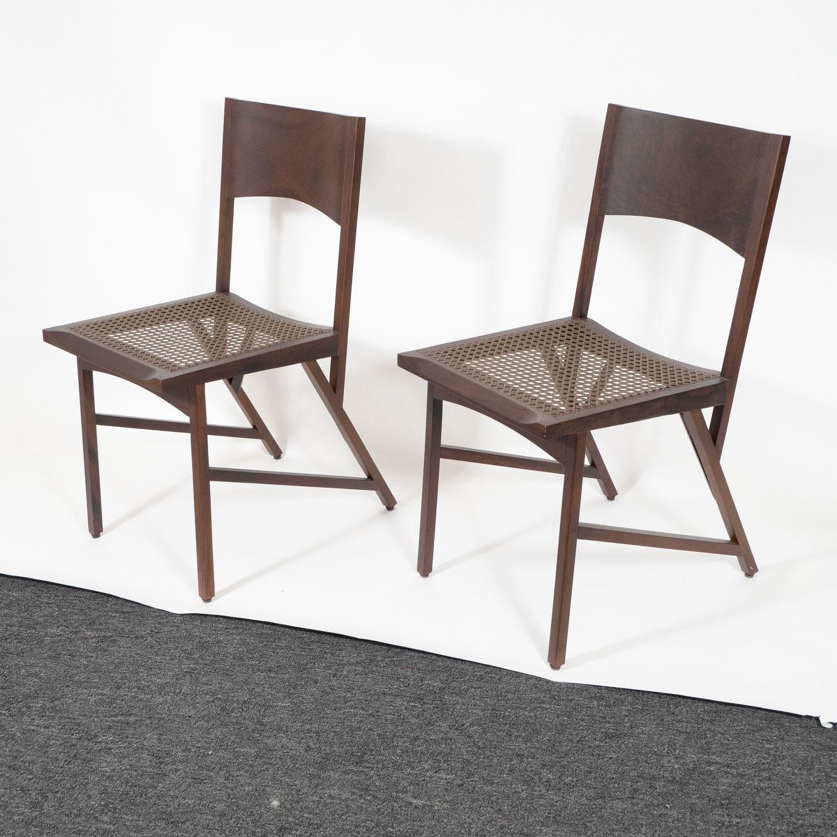 Brazilian Pair of Limited Edition Wood Chairs by Paolo Alves For Sale