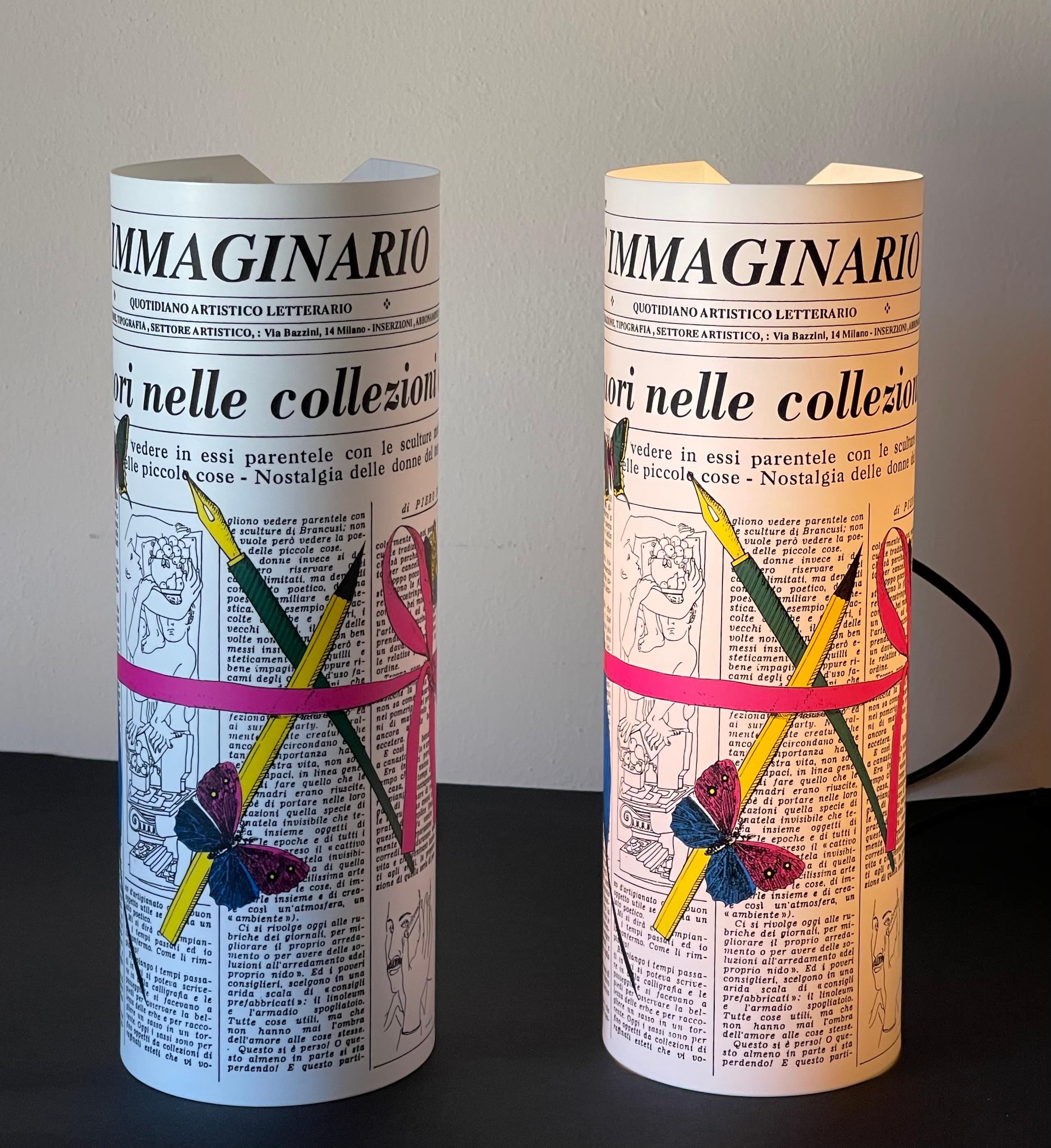 20th Century FORNASETTI Pair of L'Immaginario Table Lamps by Fornasetti For Sale