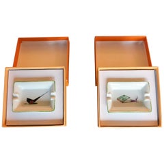 Pair of Limoges Porcelain Golf Ashtrays, France