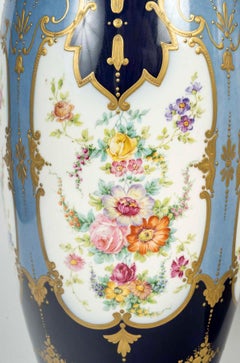 Pair of Limoges Porcelain Vases, France, 20th Century.