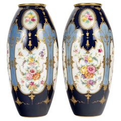 Pair of Limoges Porcelain Vases, France, 20th Century.