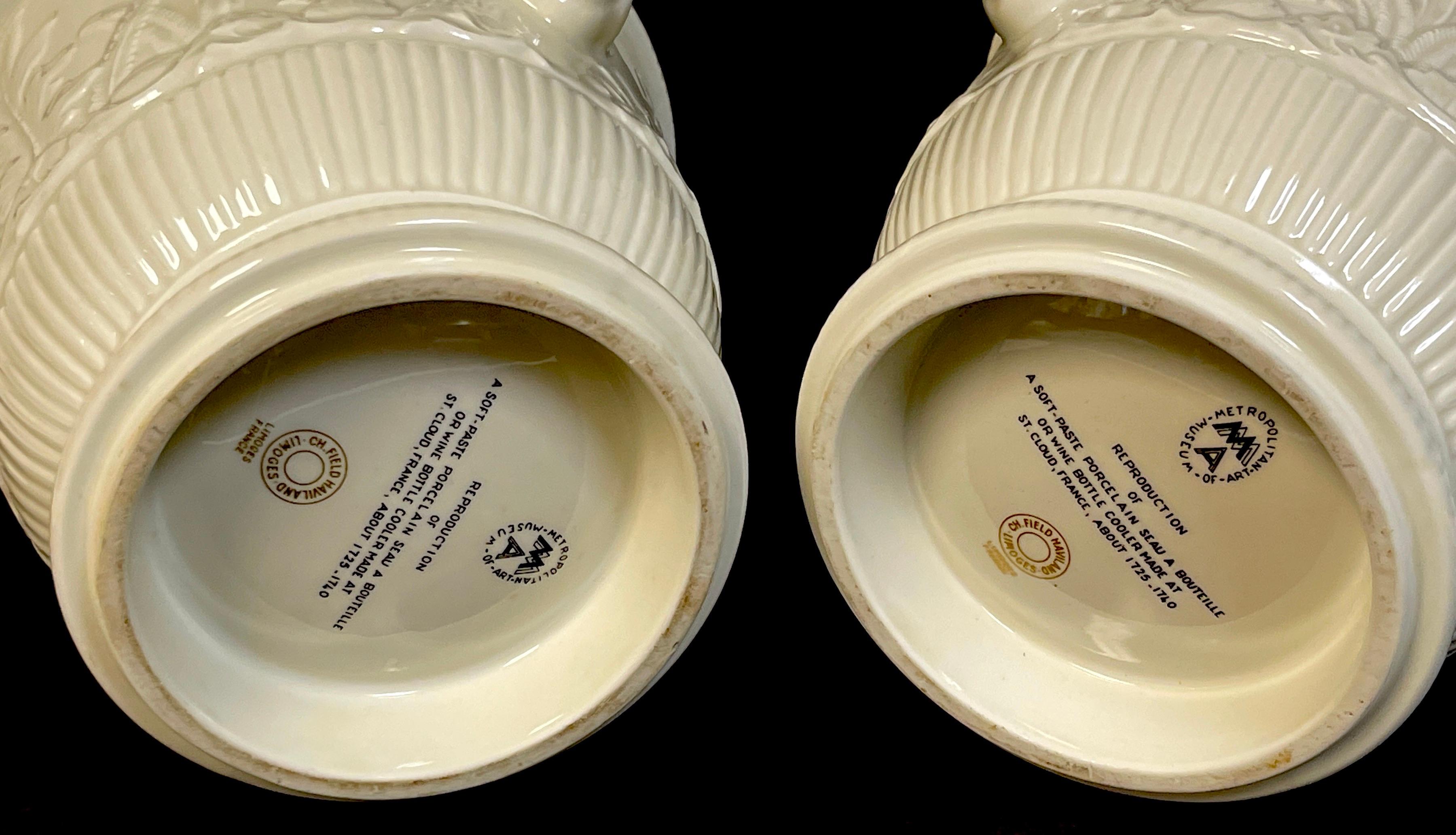 Pair of Limoges 'St Cloud 1725-40' Blanc de Chine Cachepot/Wine Coolers 3