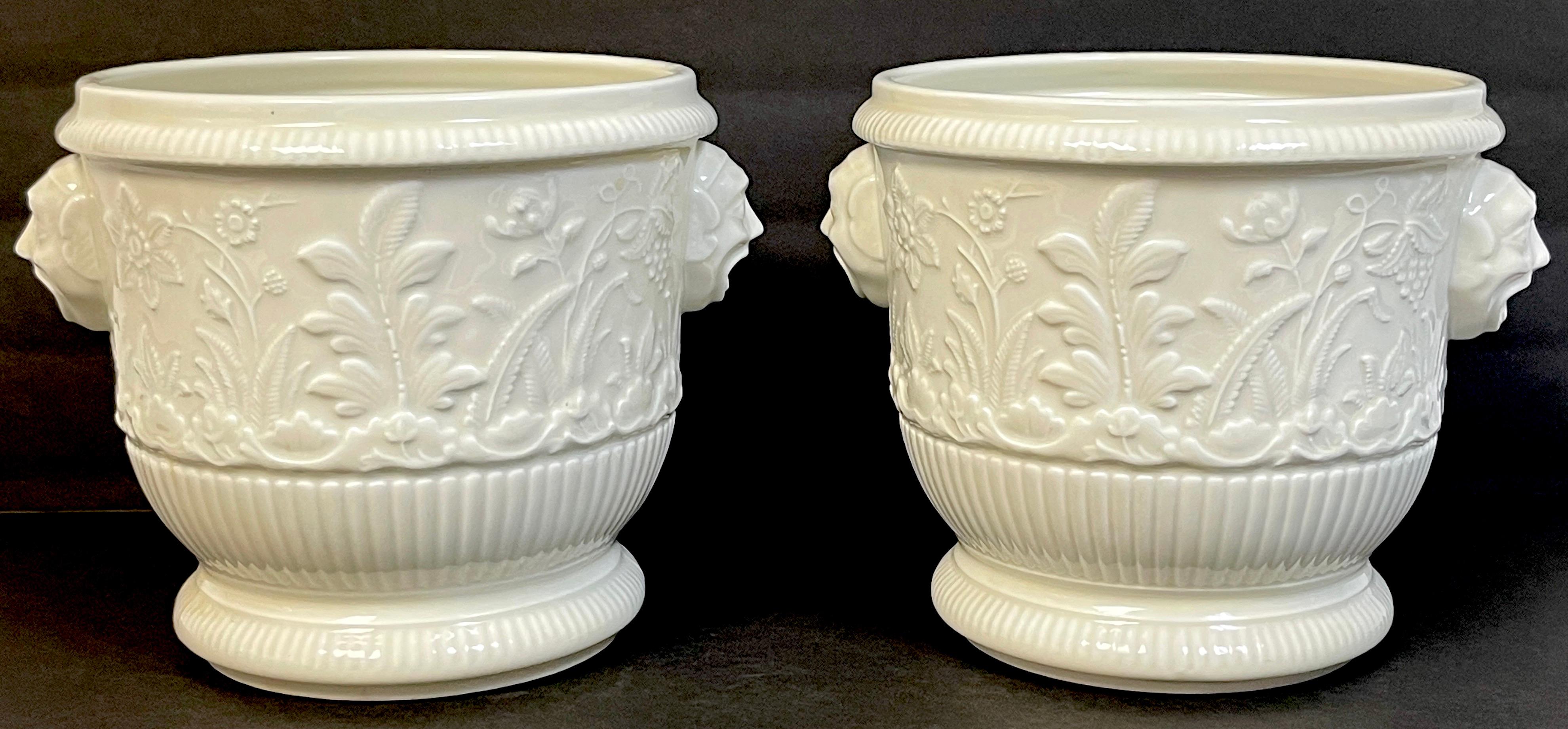 Louis XV Pair of Limoges 'St Cloud 1725-40' Blanc de Chine Cachepot/Wine Coolers For Sale