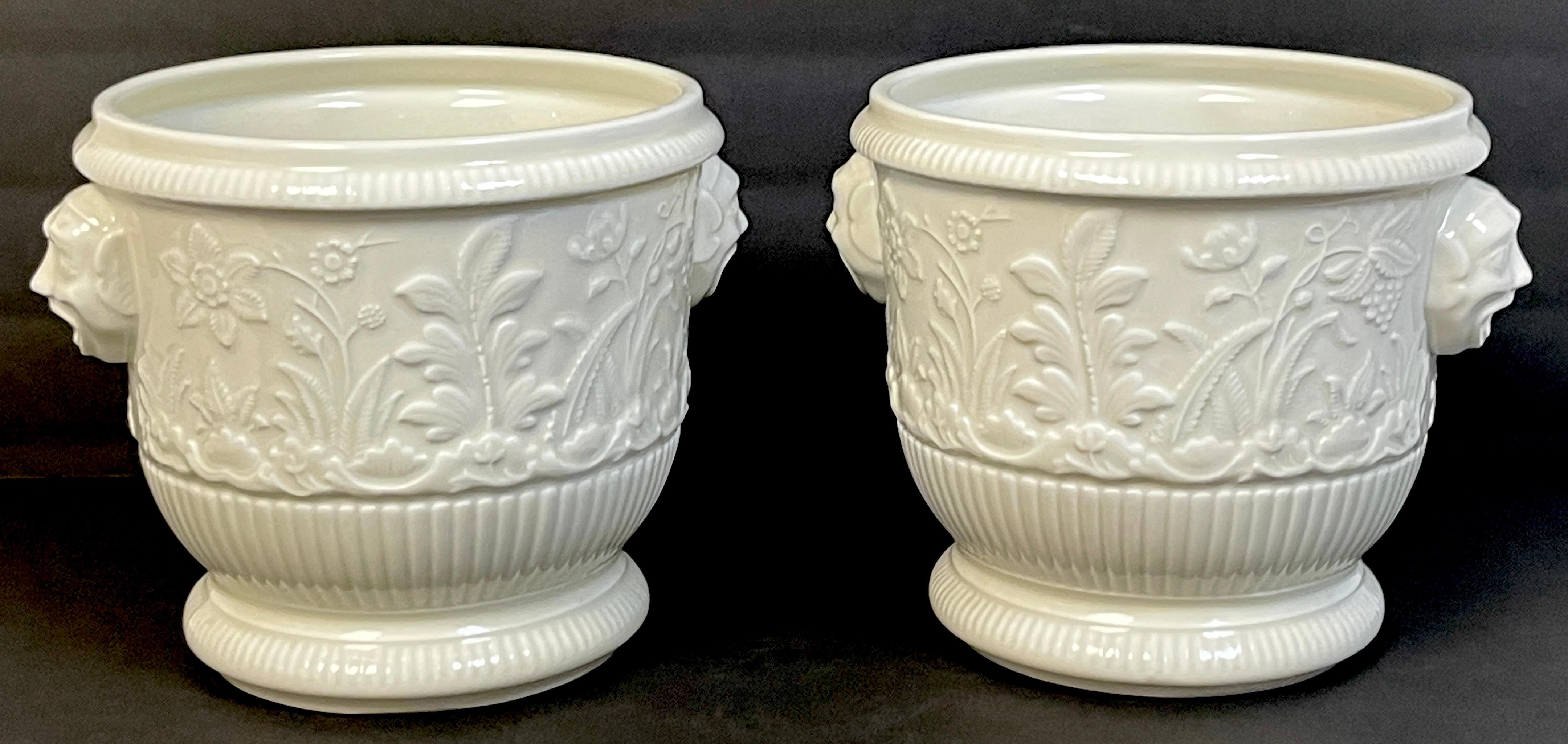 Porcelain Pair of Limoges 'St Cloud 1725-40' Blanc de Chine Cachepot/Wine Coolers For Sale