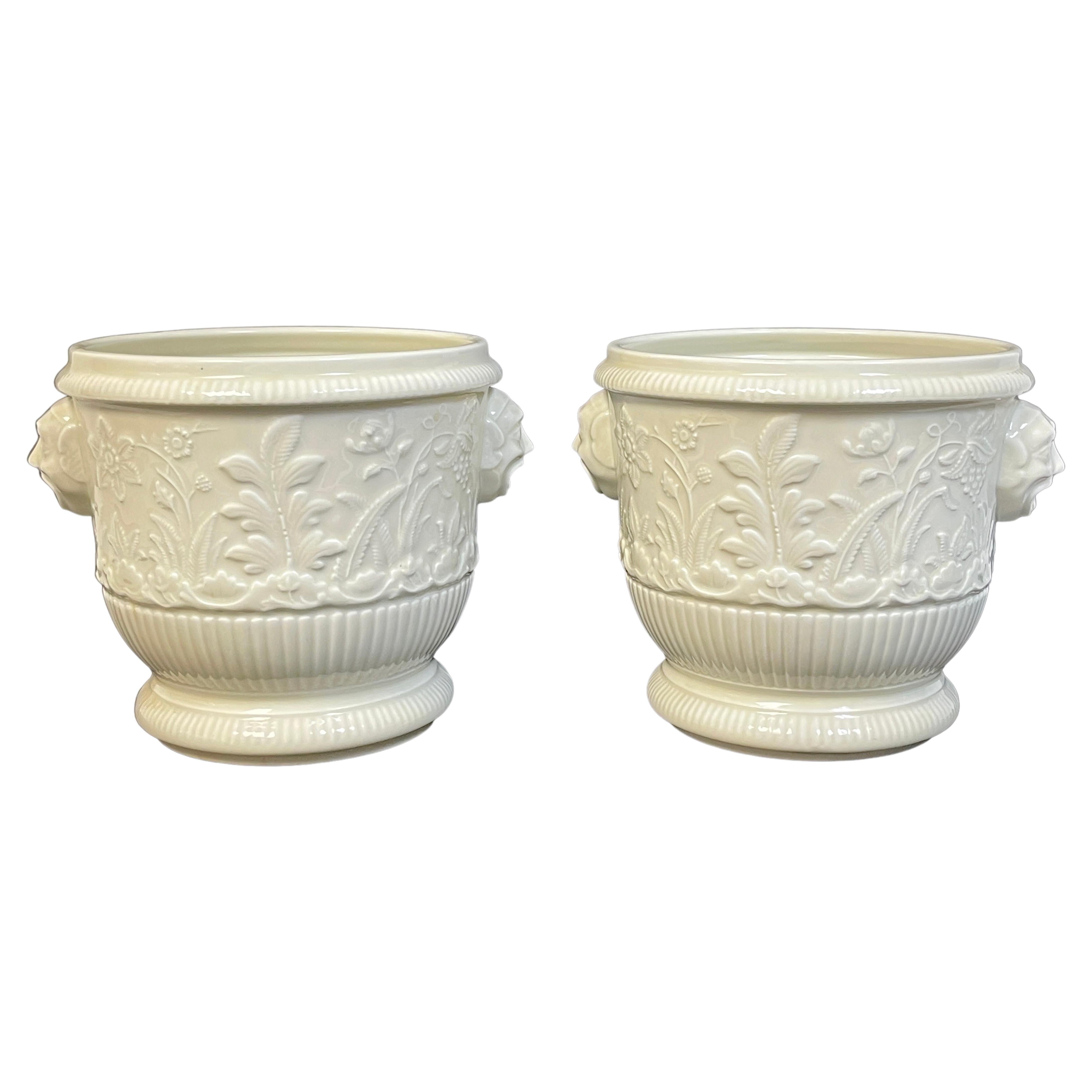 Pair of Limoges 'St Cloud 1725-40' Blanc de Chine Cachepot/Wine Coolers For Sale