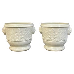 Pair of Limoges 'St Cloud 1725-40' Blanc de Chine Cachepot/Wine Coolers