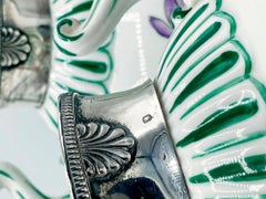 Paar Limoges VP Veuve Perrin-Vasen, handbemalte und französische Silbervasen