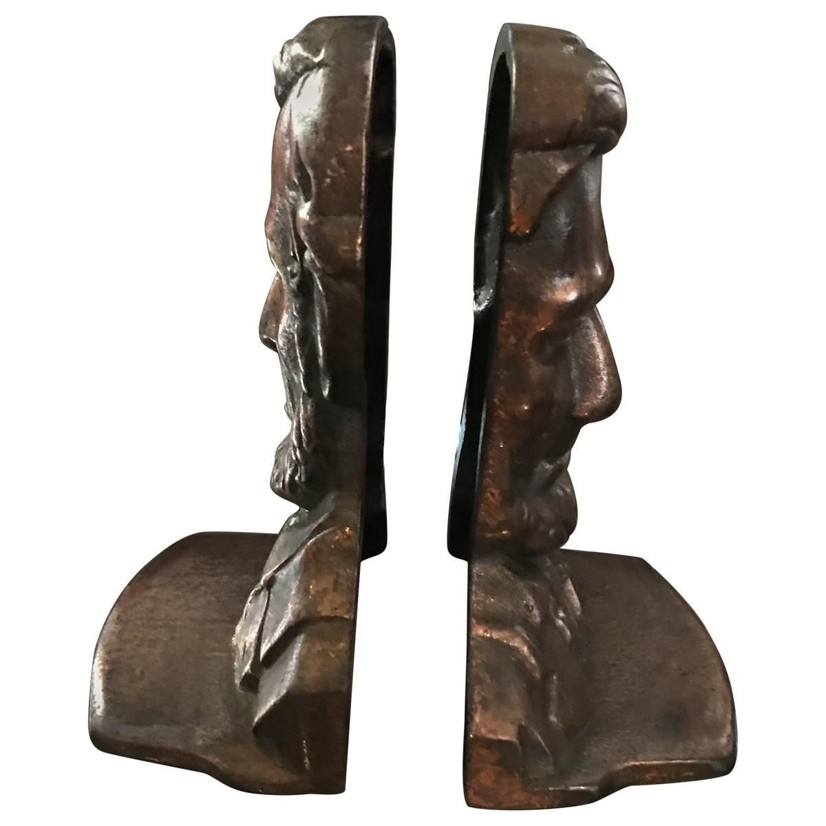 Other Pair of Lincoln Iron Bookends For Sale