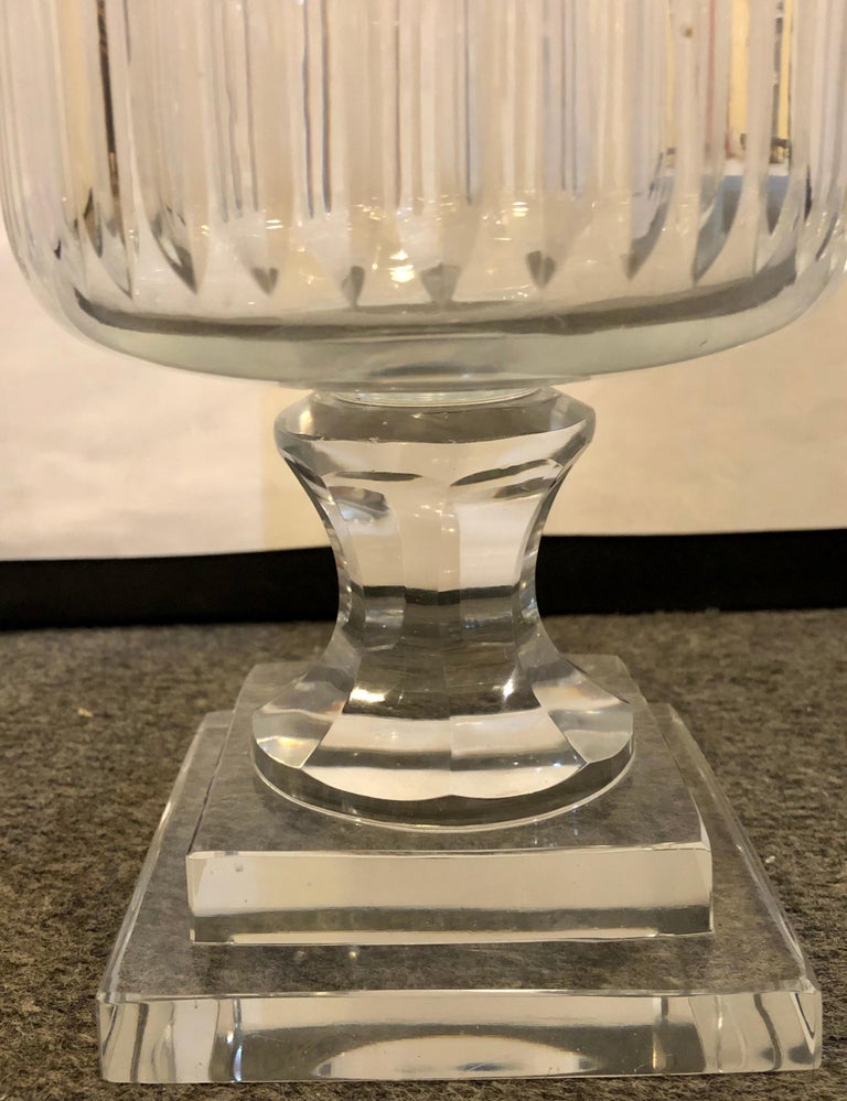 Pair of Linear Crystal Hurricane Jars at 1stDibs