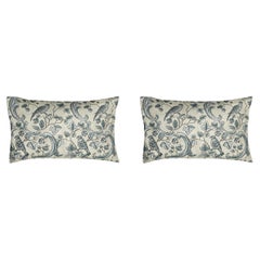 Pair of Linen Pillow Cushions - Oiseaux and Feuilla - Designed and Made in Paris