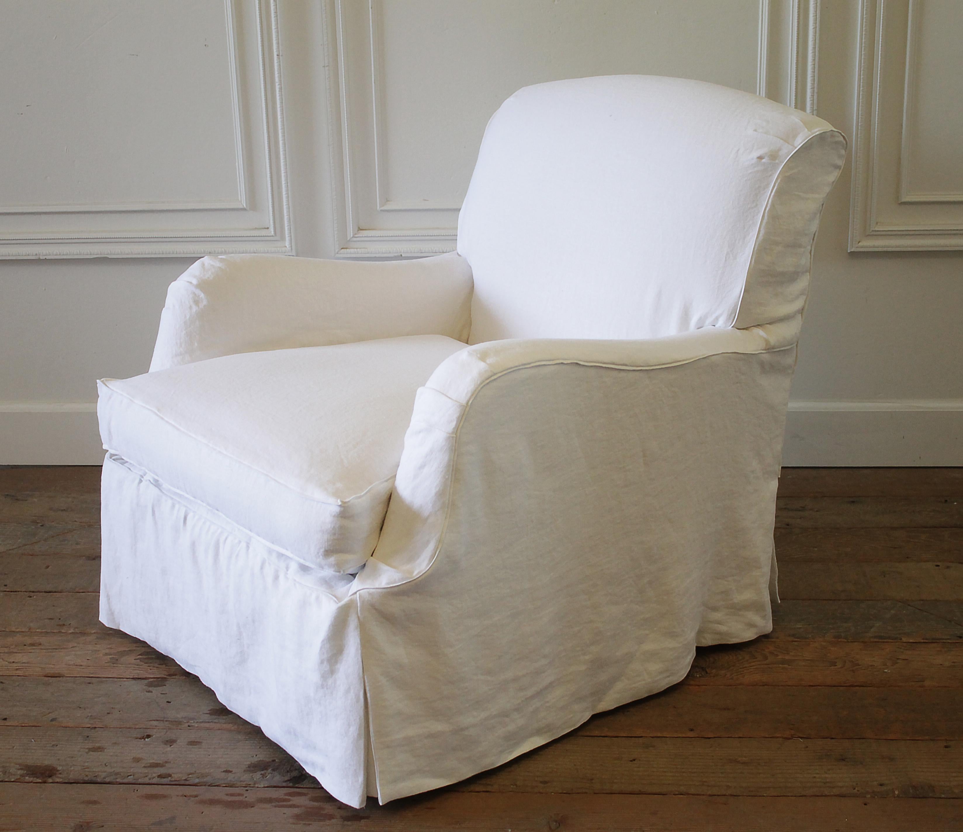 linen slip cover chair