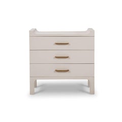 Pair of Linen Wrapped Modern Scandinavian Nightstands