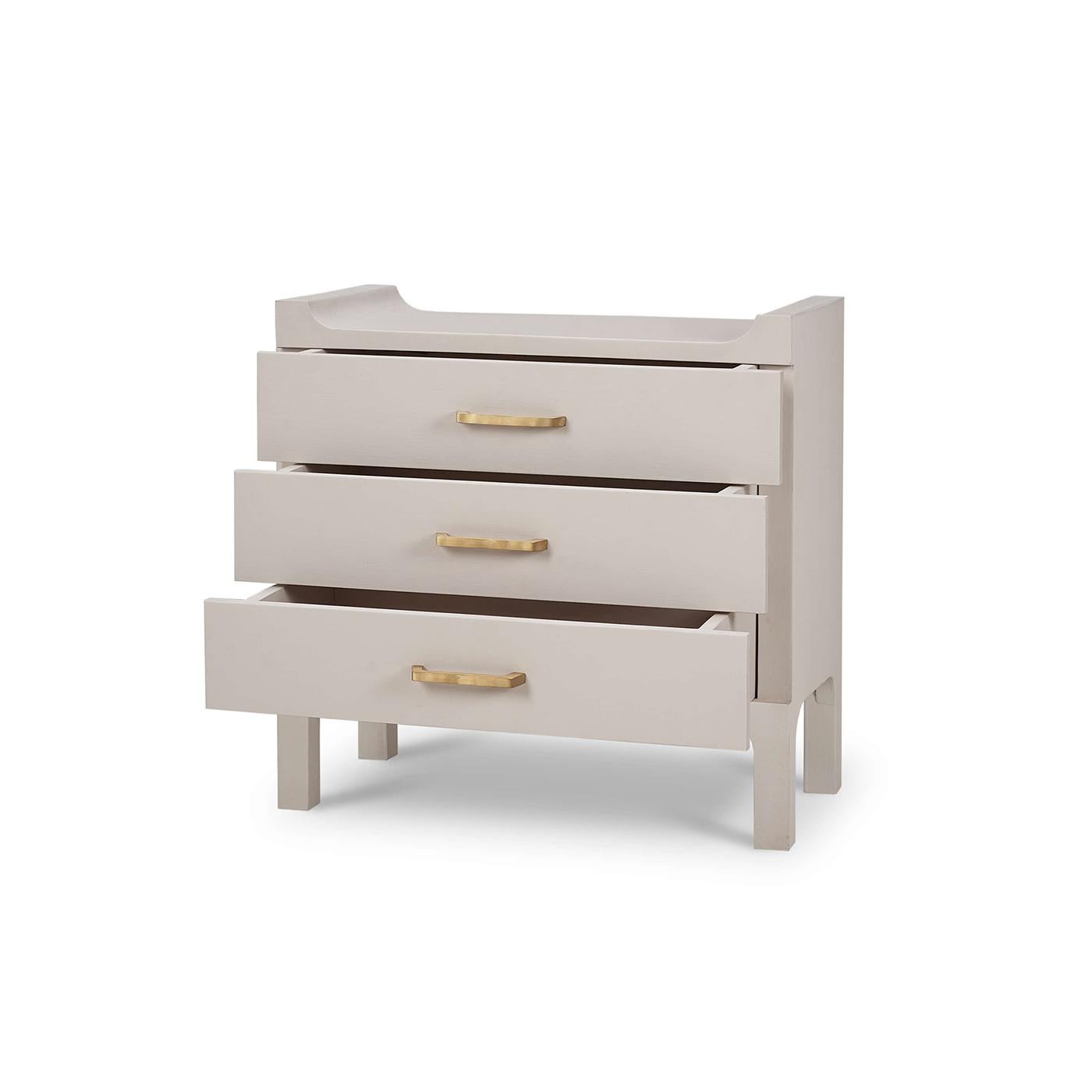 Scandinavian Modern Pair of Linen Wrapped Modern Scandinavian Nightstands For Sale