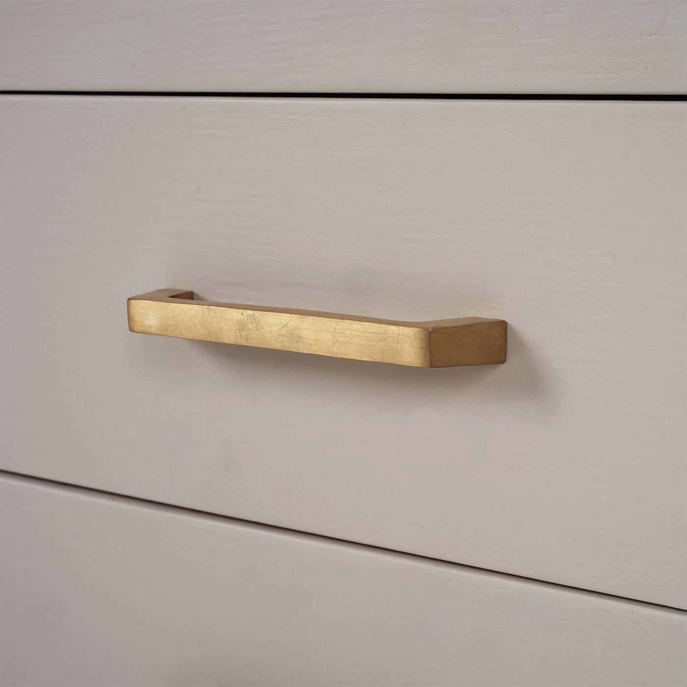 Contemporary Pair of Linen Wrapped Modern Scandinavian Nightstands For Sale