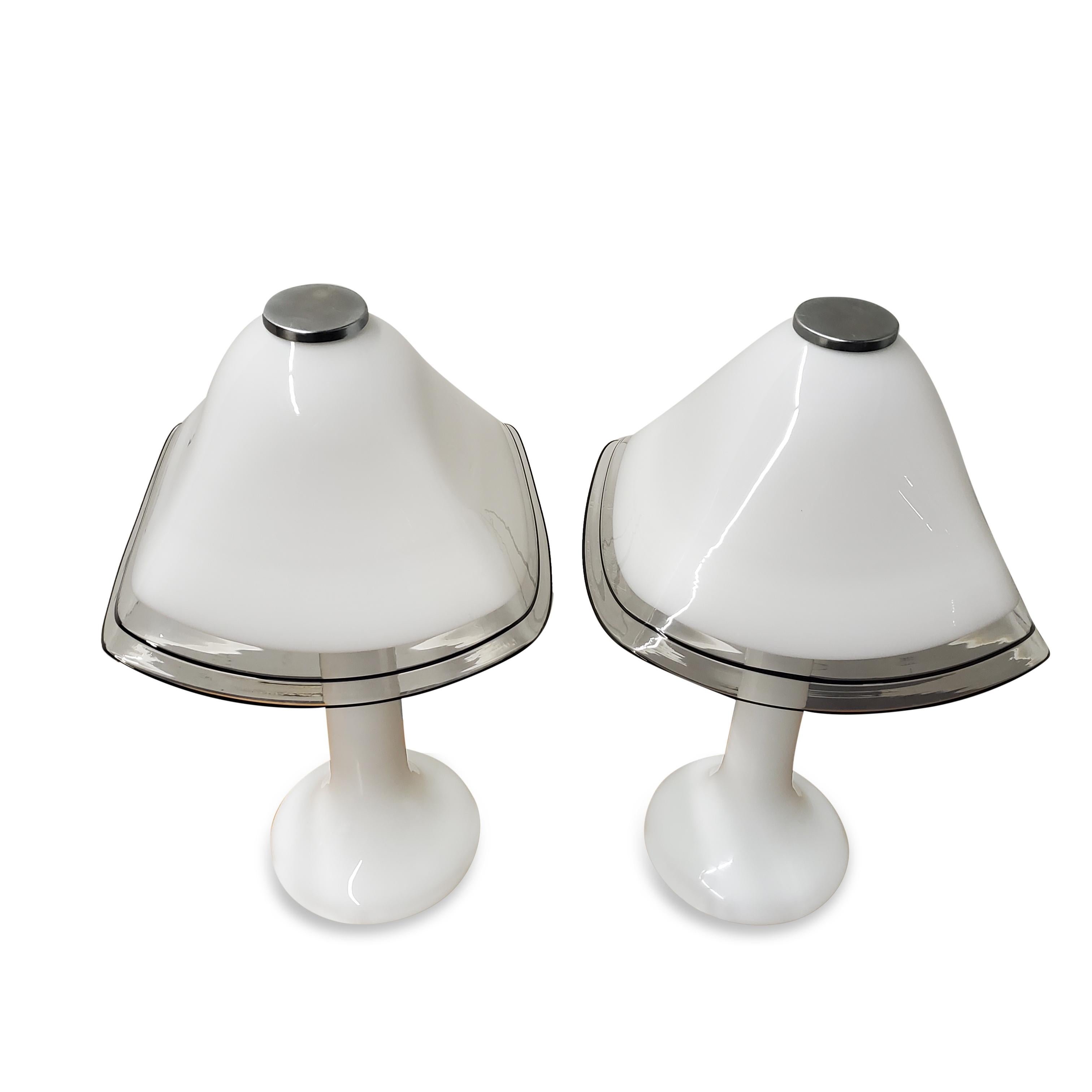 20th Century Pair of Lino Tagliapietra Attributed Italian Murano Table Lamps For Sale