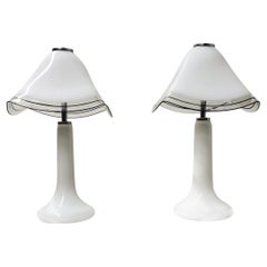 Used Pair of Lino Tagliapietra Attributed Italian Murano Table Lamps