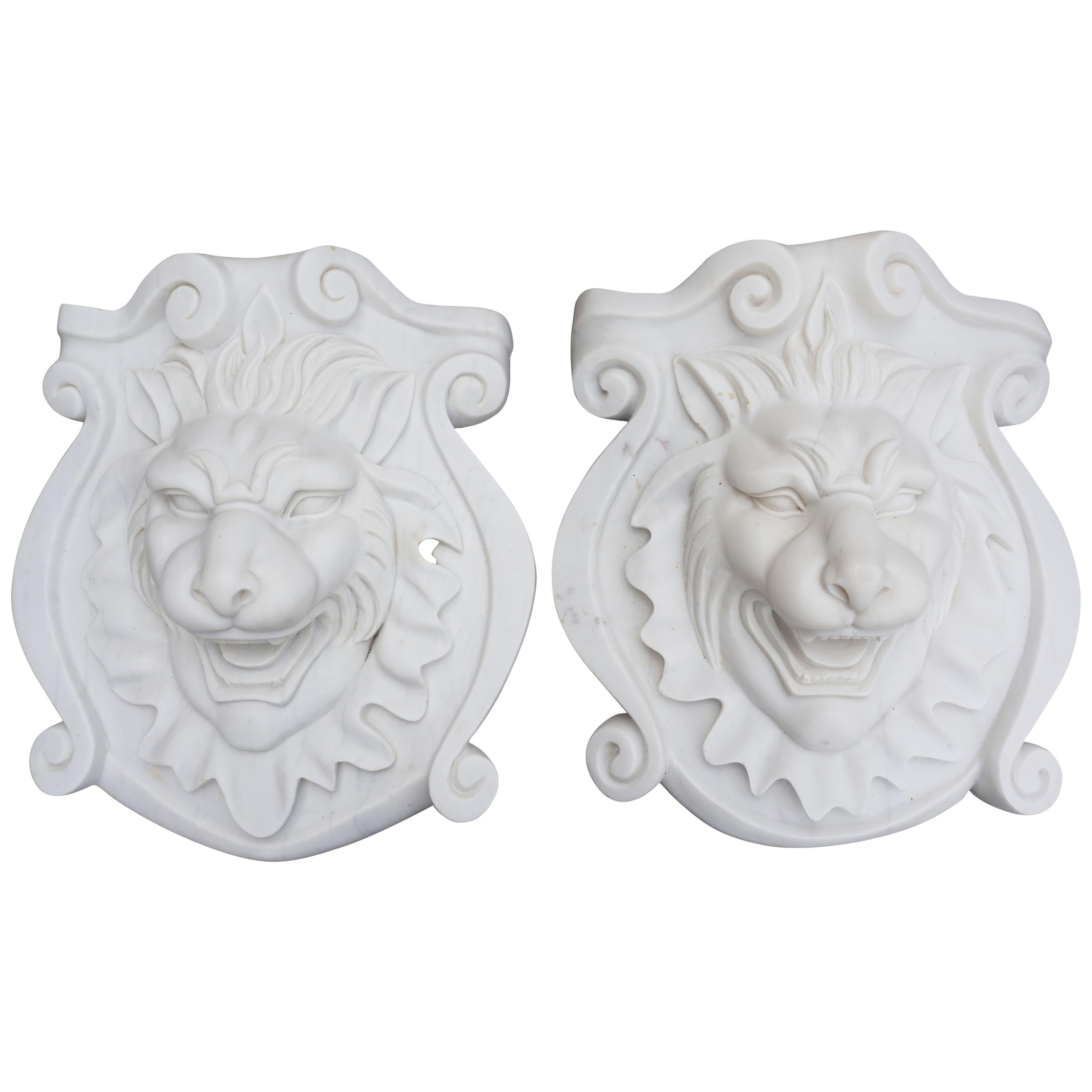 Pair of Lion Head Plaques