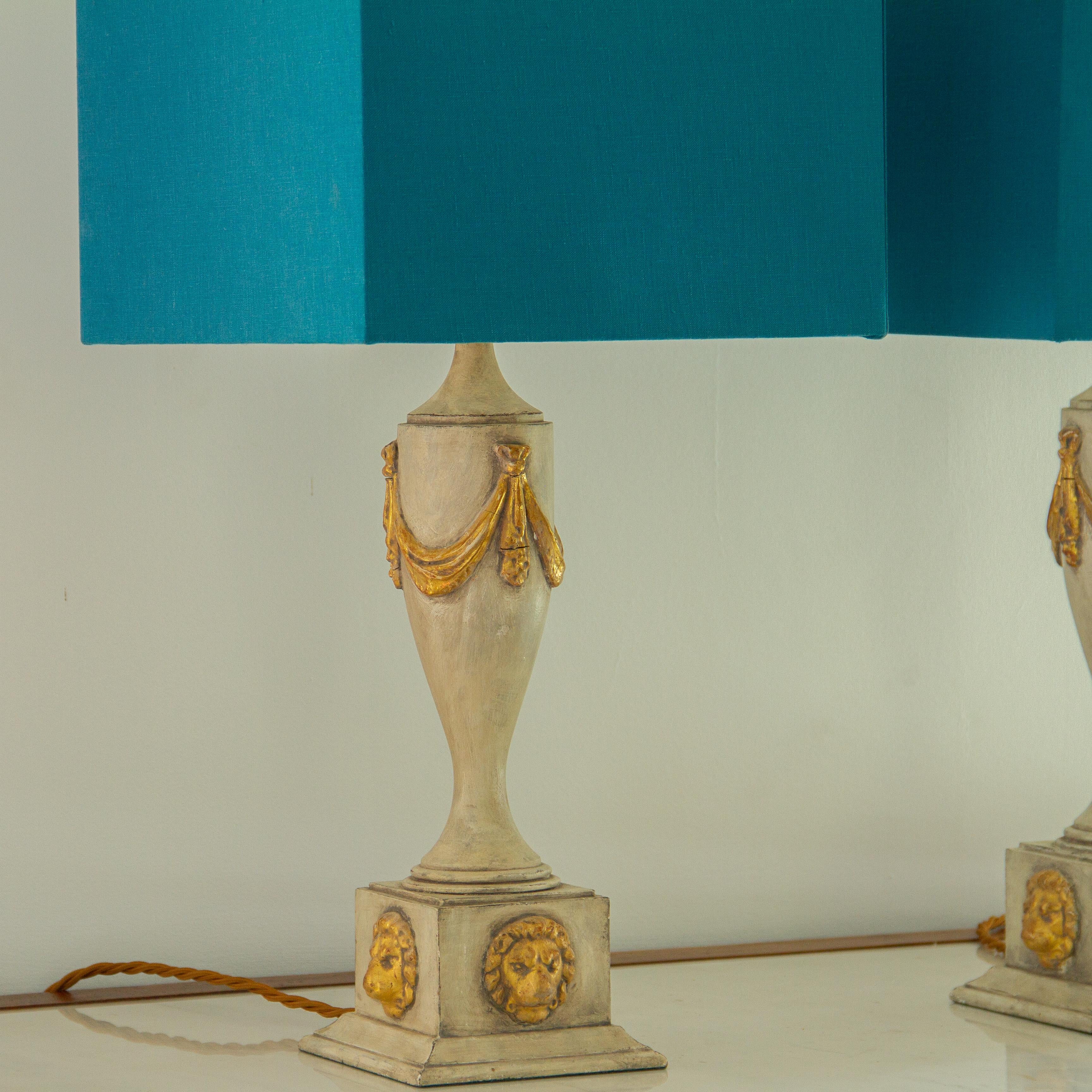 Pair of Lion Mask Lamps, 1980s 2
