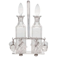 Pair of Liqueur Decanters with Shot Glasses by Hukin & Heath Birmingham, 1912