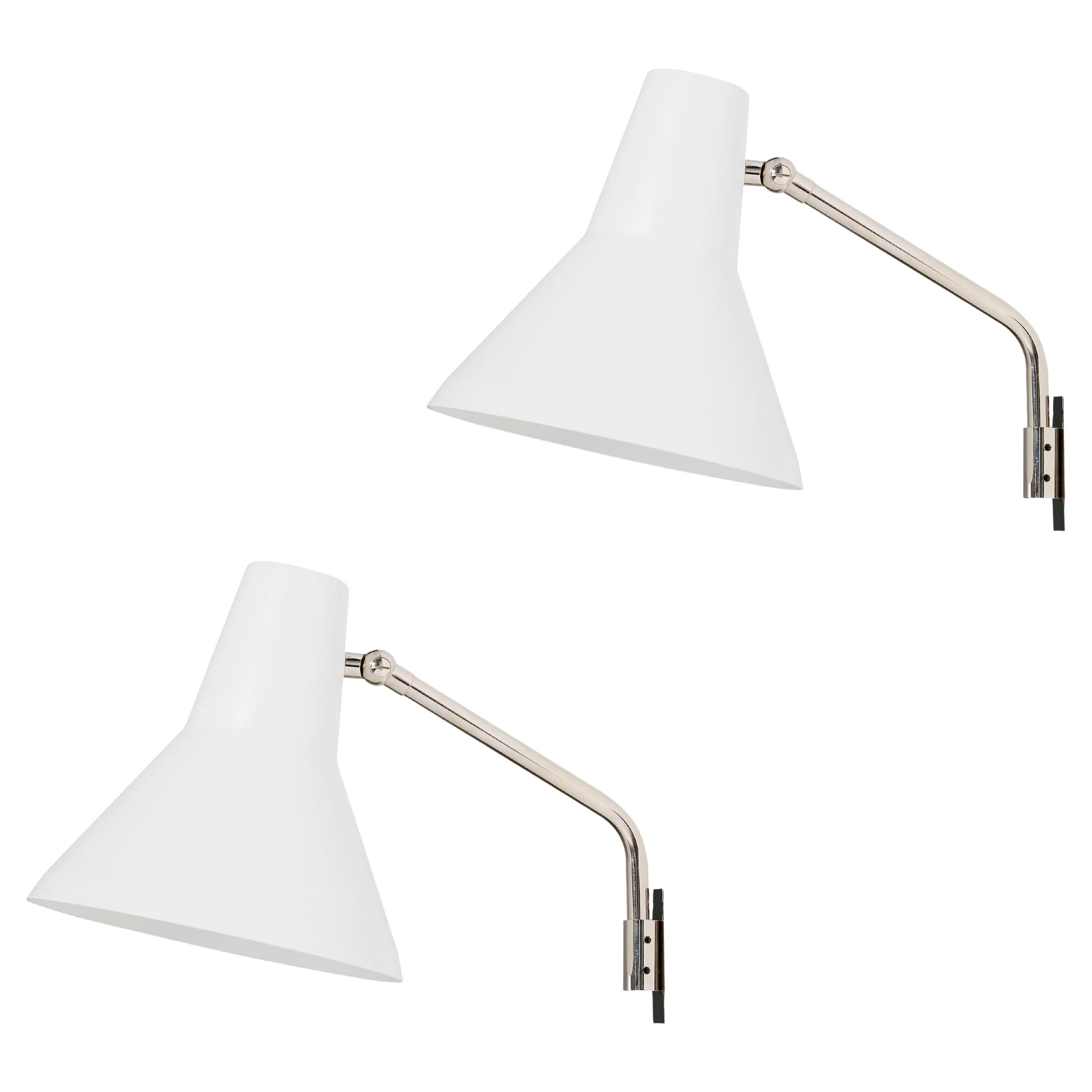 Pair of Lisa Johansson-Pape 'Carin' Wall Lamps in Polished Chrome for Innolux For Sale