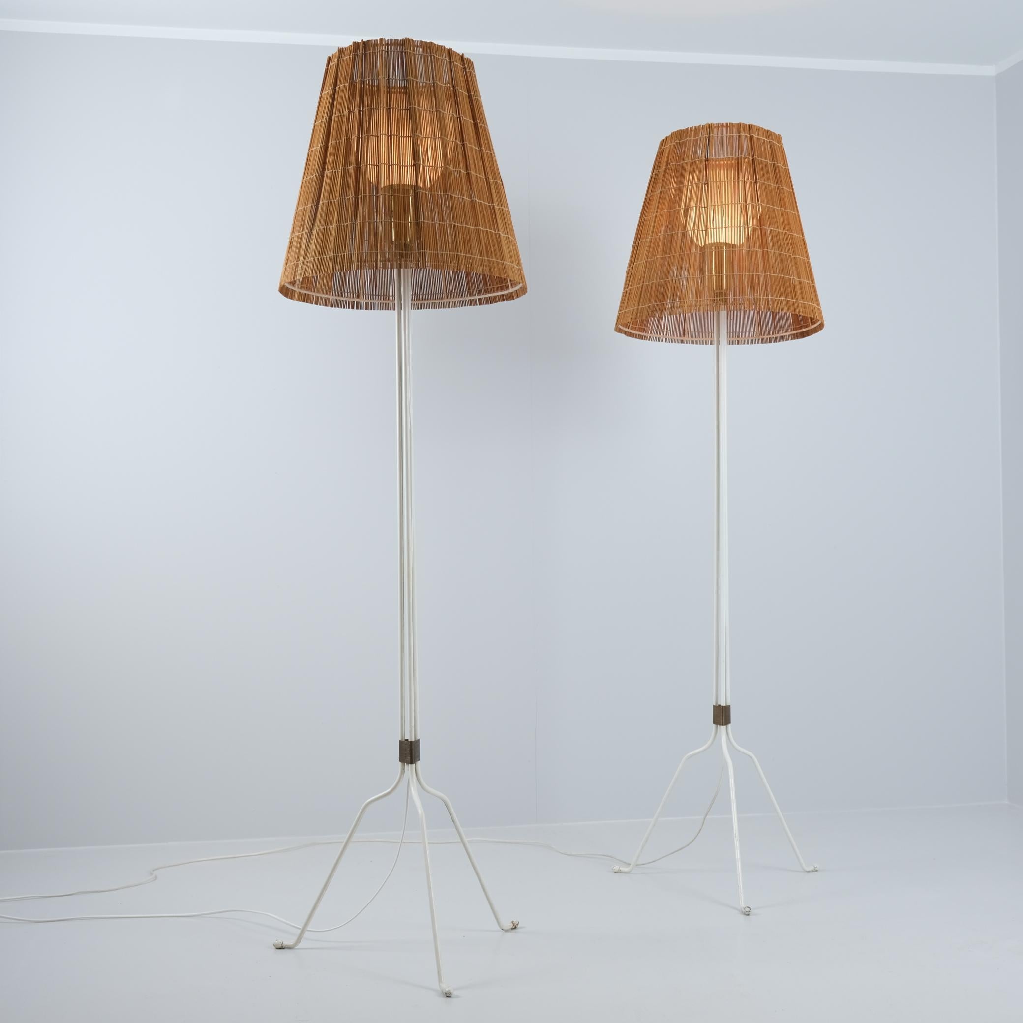 Scandinavian Modern Pair of Lisa Johansson-Papé floor lamps for Orno, model 30-058, 1950s For Sale