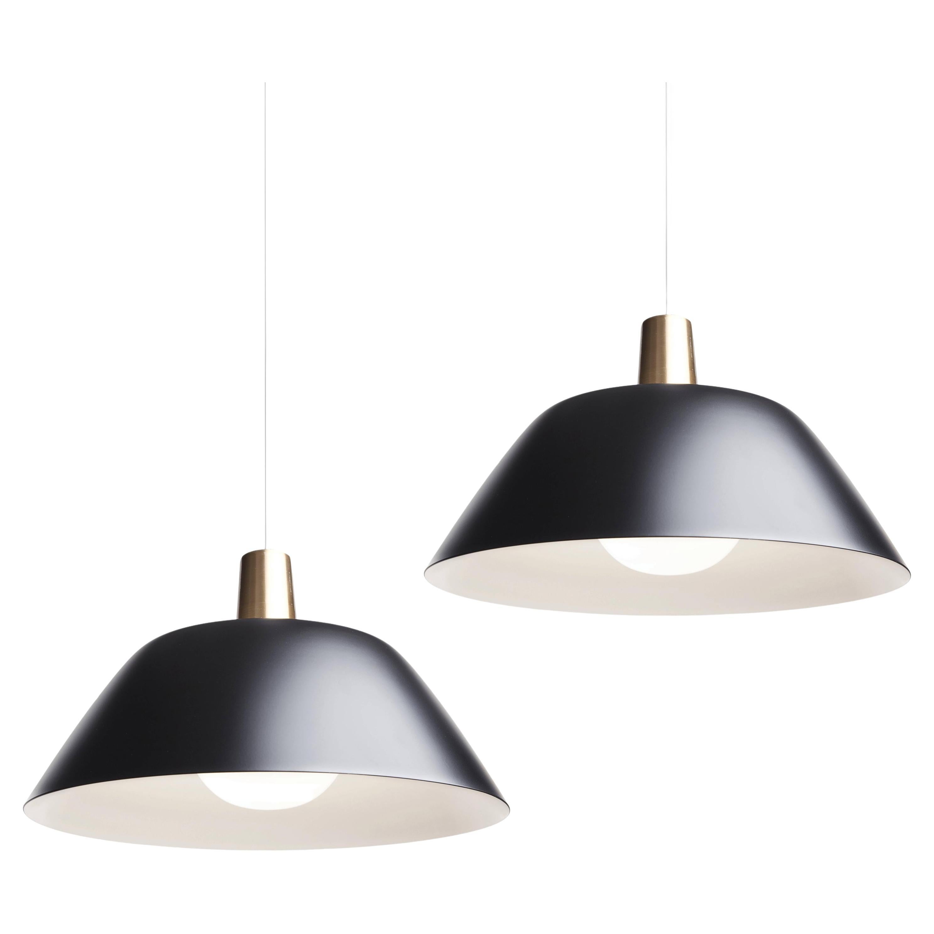 Pair of Lisa Johansson-Pape 'Ihanne' Pendant Lamps for Innolux Oy in Black For Sale