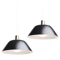 Pair of Lisa Johansson-Pape 'Ihanne' Pendant Lamps for Innolux Oy in Black