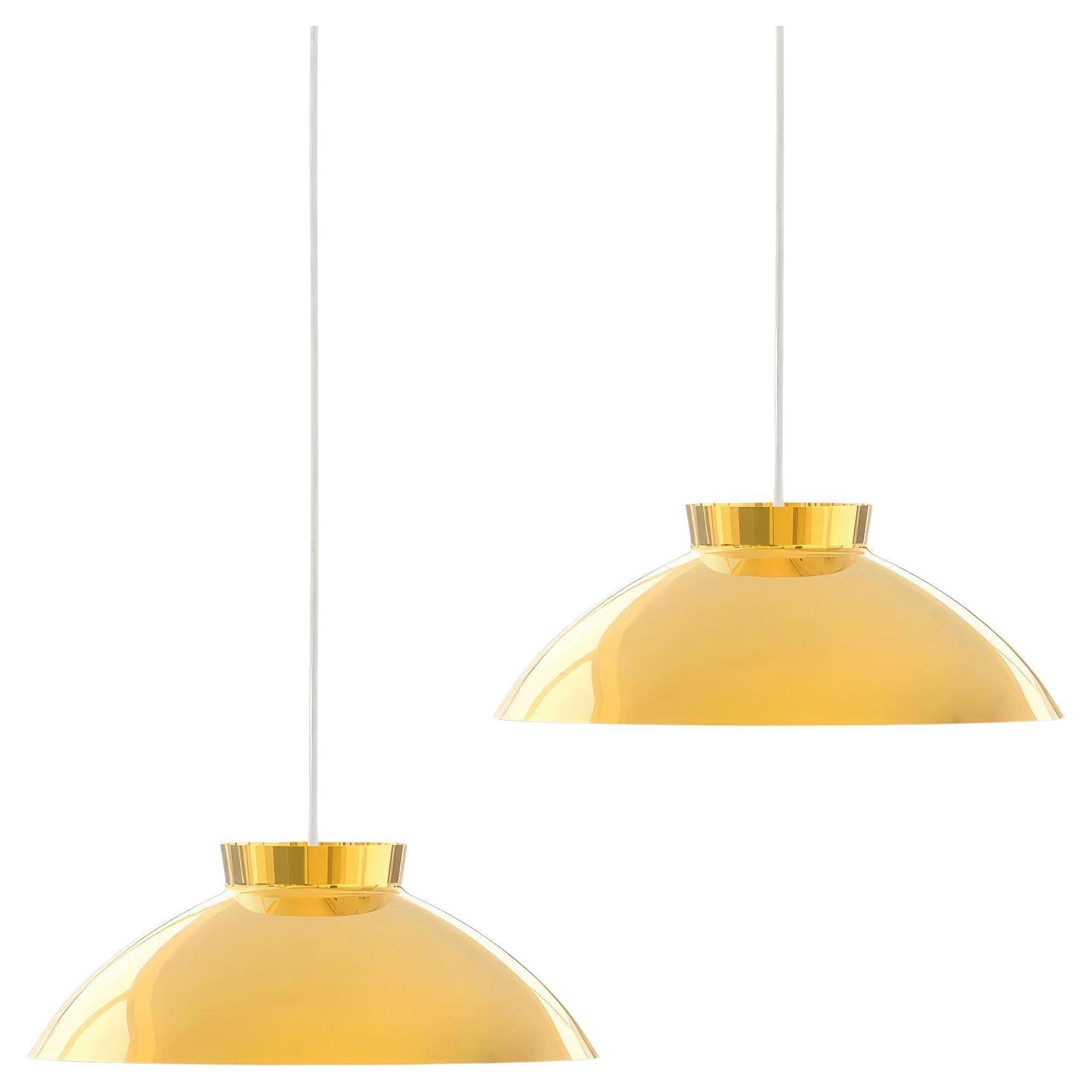 Pair of Lisa Johansson-Pape 'Sirri' Pendants in Brass for Innolux For Sale
