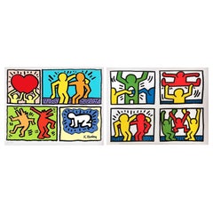 Retro Pair of Lithographs after Keith Haring -- one numbered