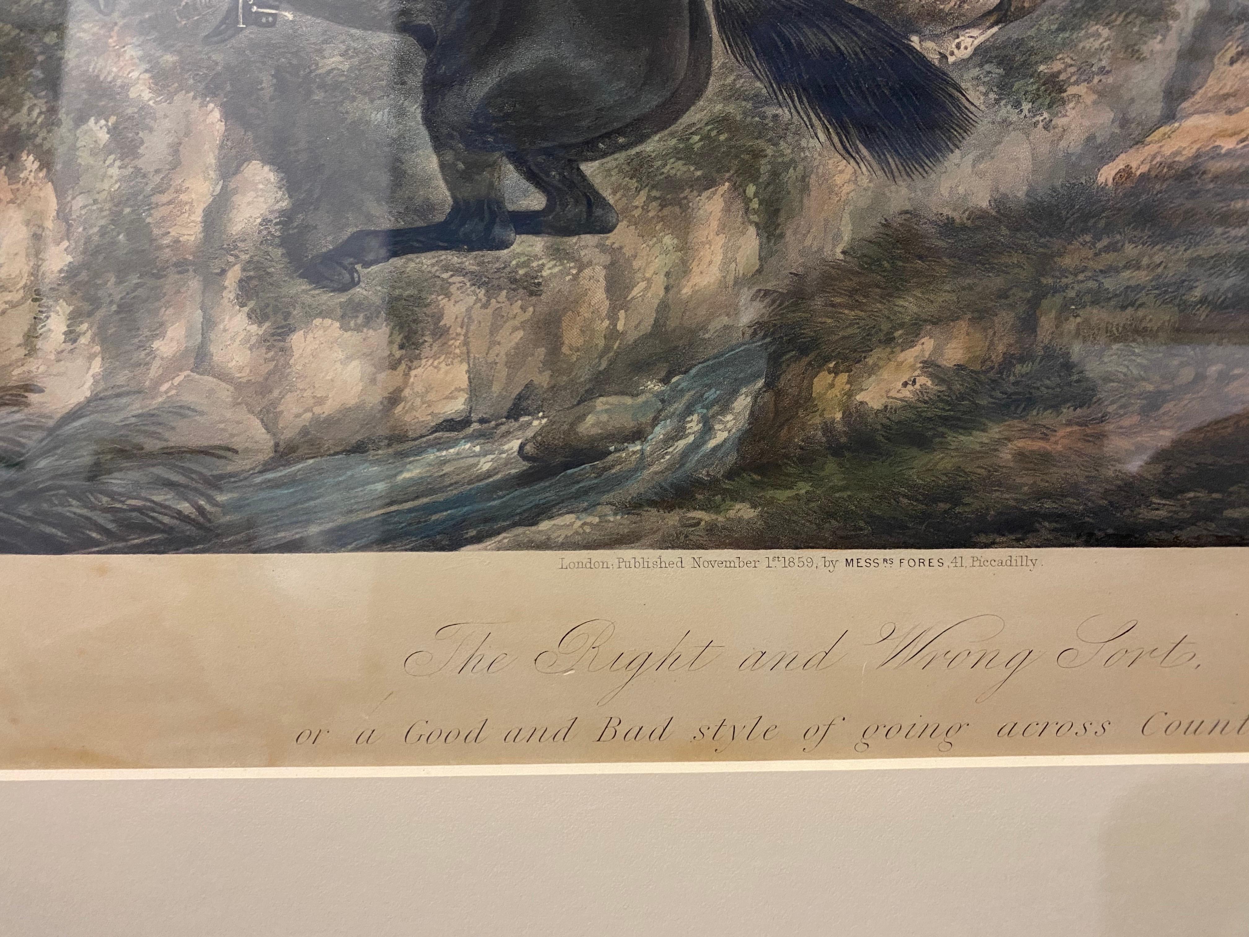 Coppia di litografie di scene di caccia alla volpe incise da J. Harris in vendita 2