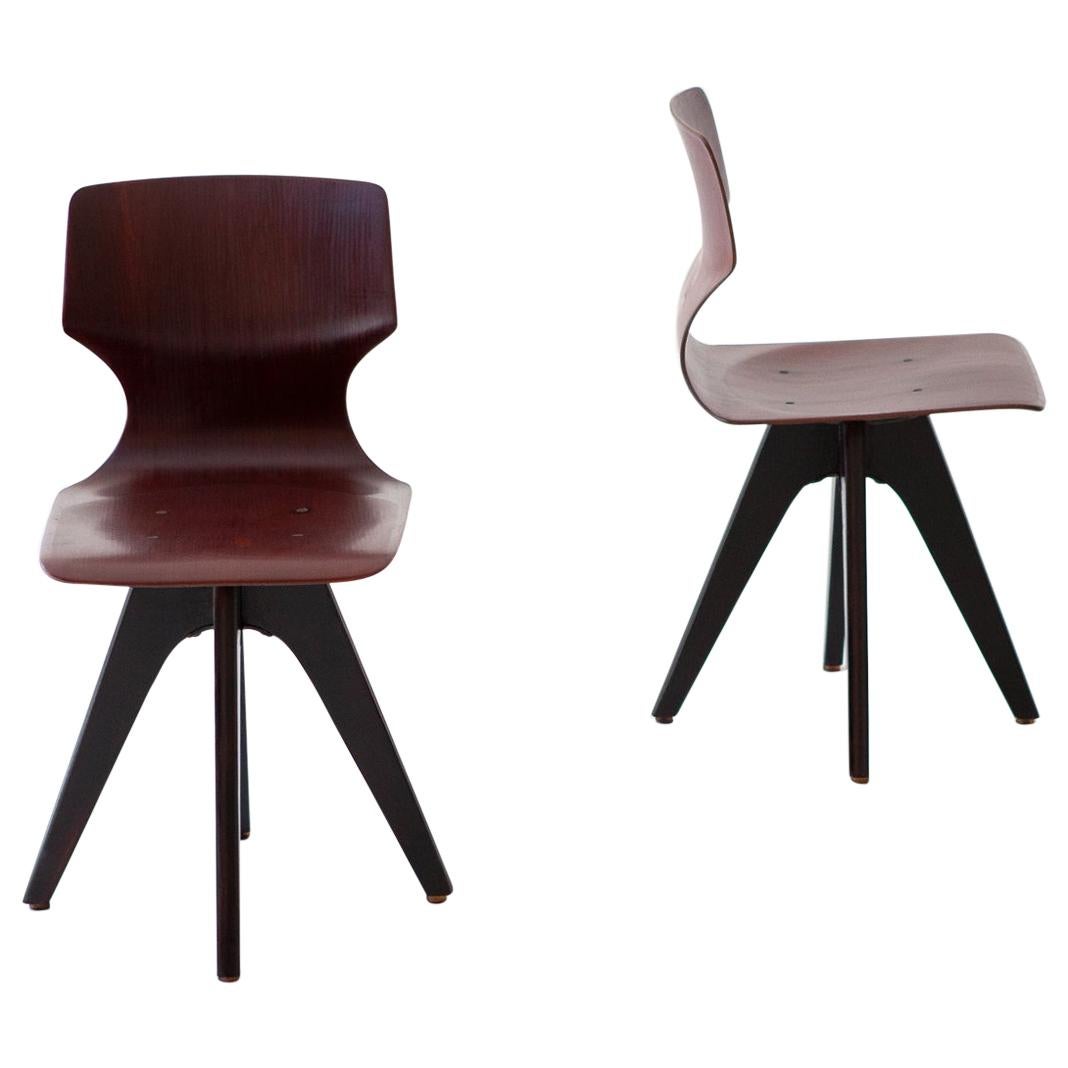 Pair of Midcentury Rolling Chairs by Domore For Sale at 1stDibs