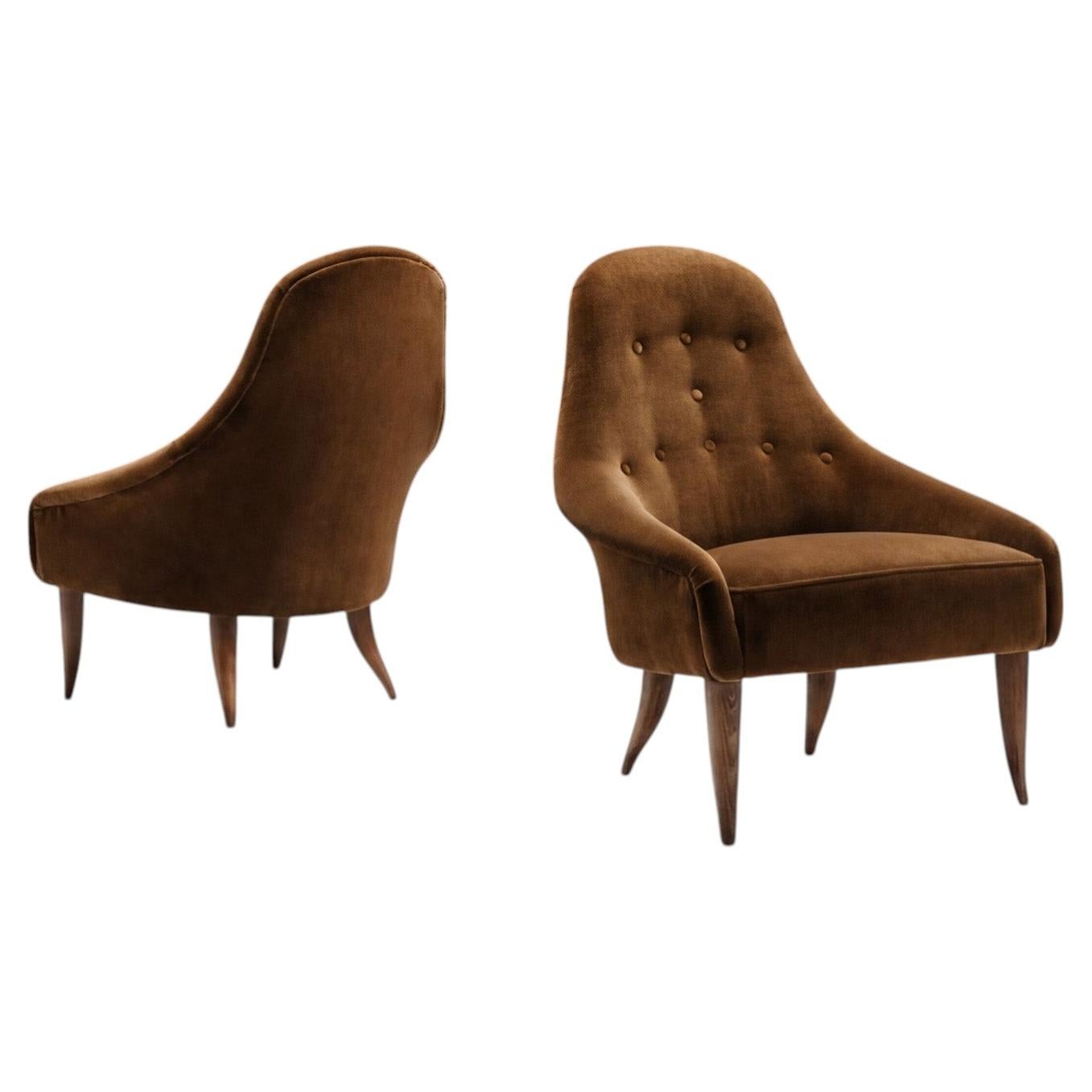 Paire de chaises "Little Eva" par Kerstin Hörlin-Holmquist, Suède années 1950 en vente