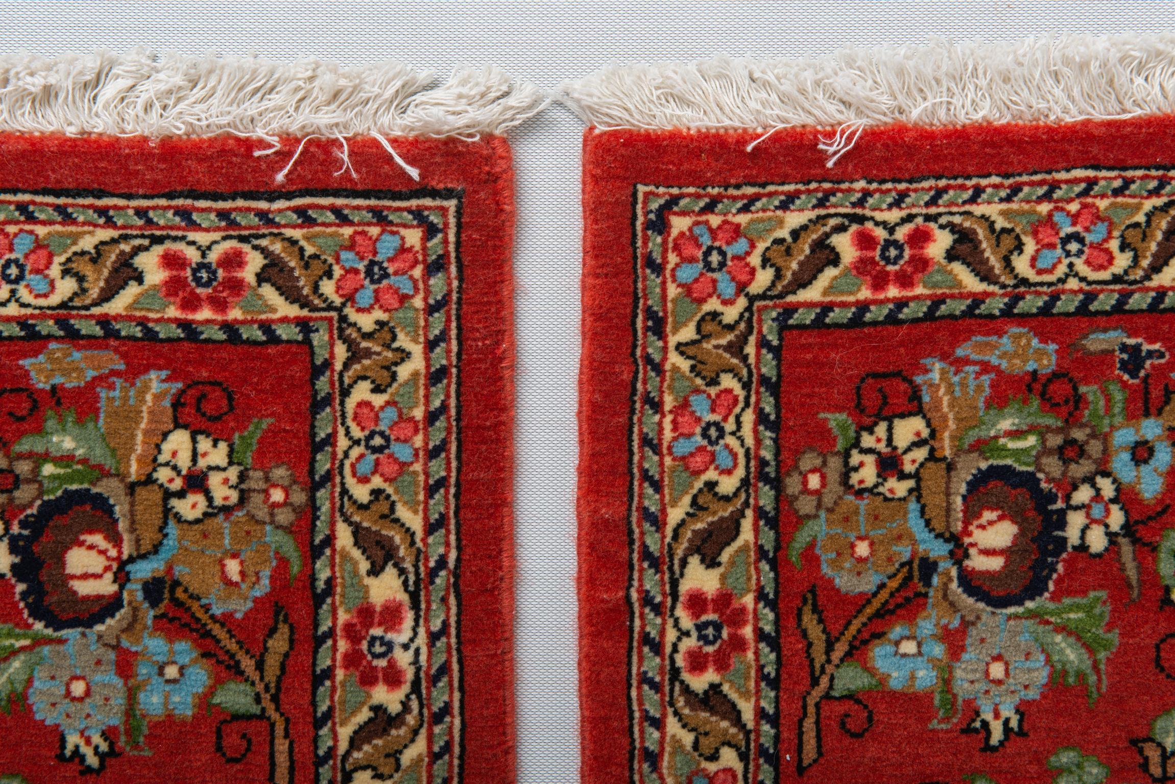 Wool Pair of Little Indian Carpets For Sale