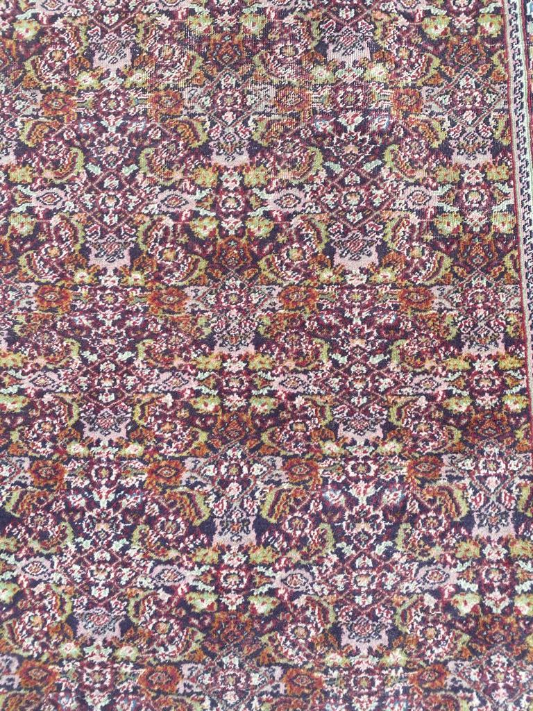 Vintage Paar kleine indische Teppiche mit dekorativem Blumenmuster und schönen Farben mit lila, grün, orange und gelb, komplett handgeknüpft mit Wollsamt auf Baumwollbasis.

✨✨✨
