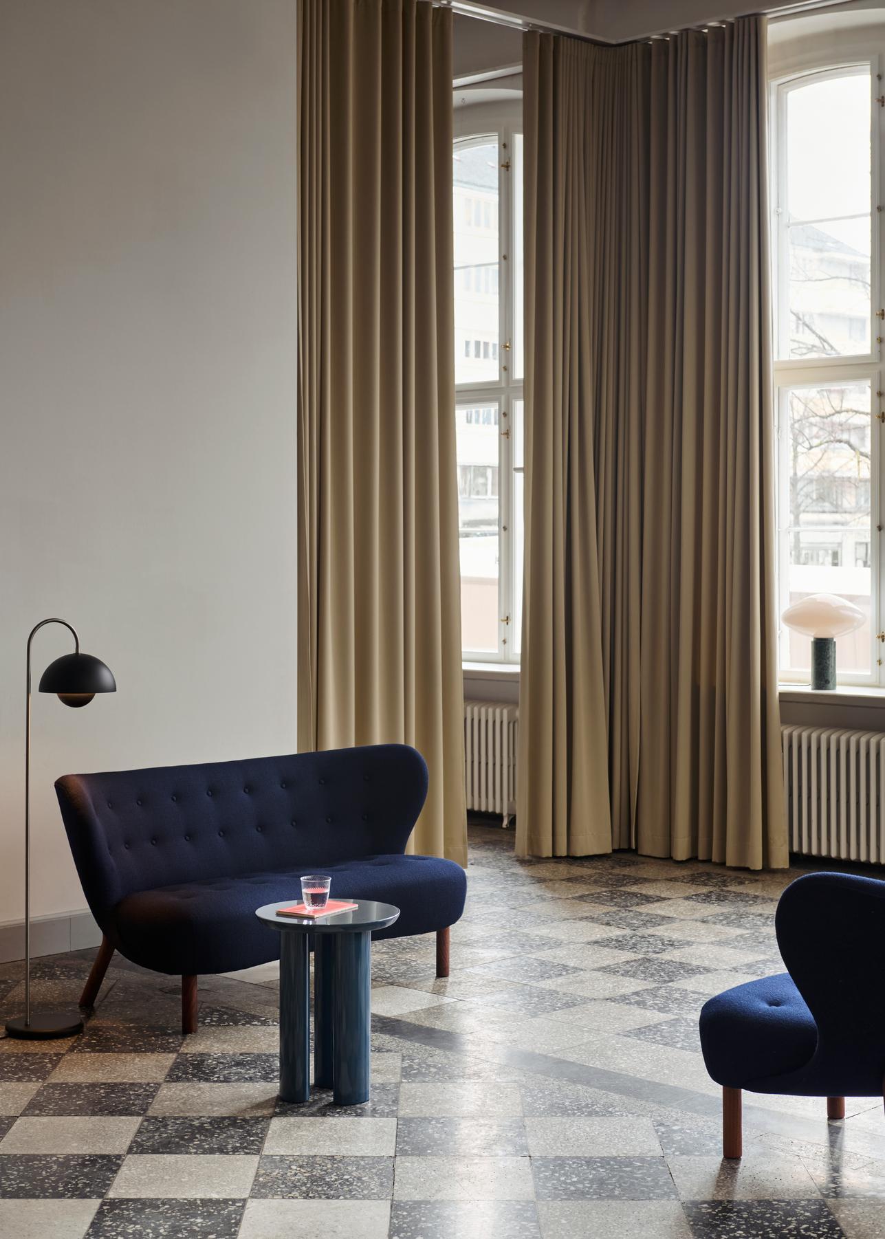 Pair of Little Petra Lounge Chair, in Kvadrat Vidar 554 & Walnut by Viggo Boesen (Litauisch) im Angebot