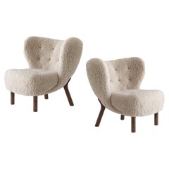 Pair of Little PetraVB1 Sheepskin Moonlight/Walnut, by Viggo Boesen for &T
