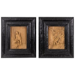 Pair of little sculpted pictures, circa 1880