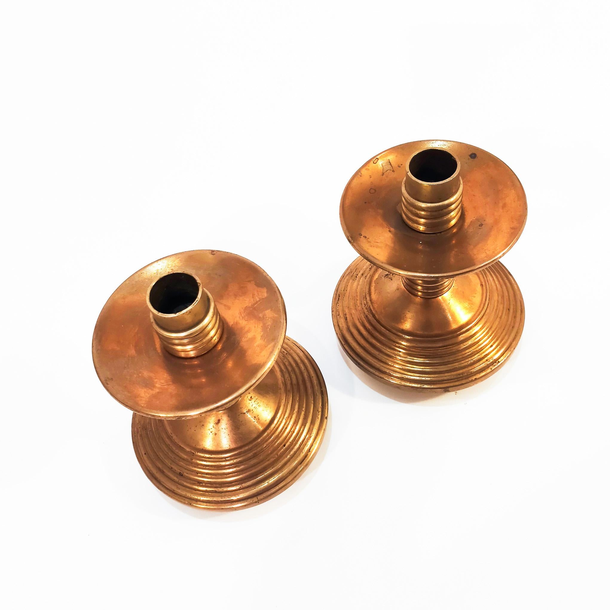 Art Deco Pair of liturgical Art Déco candleholders, Spain, 1930s For Sale