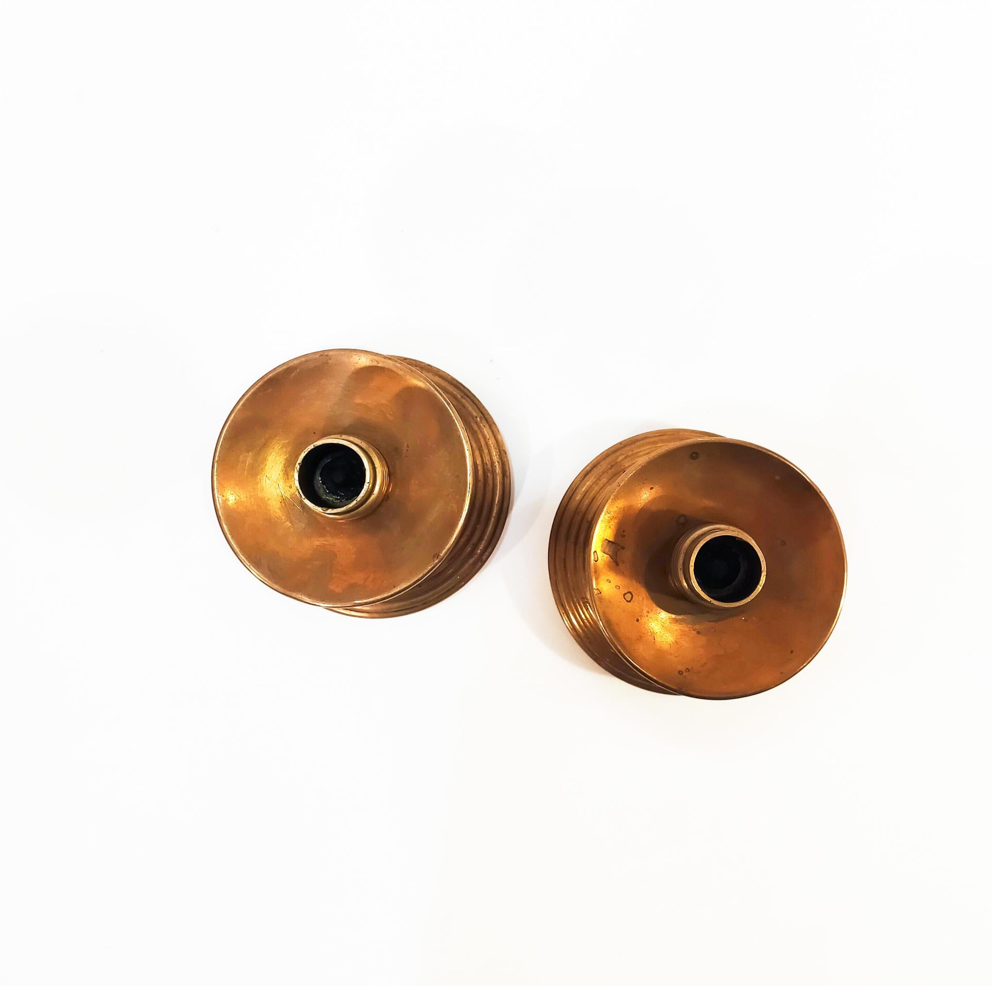 Spanish Pair of liturgical Art Déco candleholders, Spain, 1930s For Sale