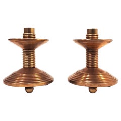 Pair of liturgical Art Déco candleholders, Spain, 1930s